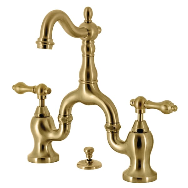 Bridge Bathroom Faucet with Brass PopUp, Brushed Brass